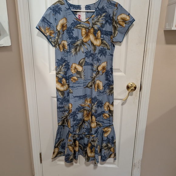 Floral Blue Kids Dress - Picture 1 of 5